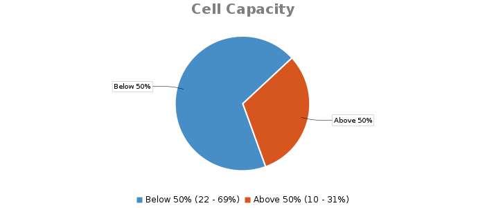 Pie chart for Cell Capacity showing mAh by Cell